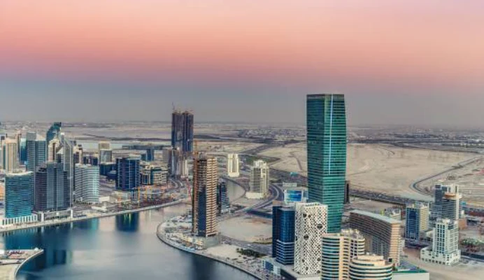 Aerial view of Business Bay Dubai